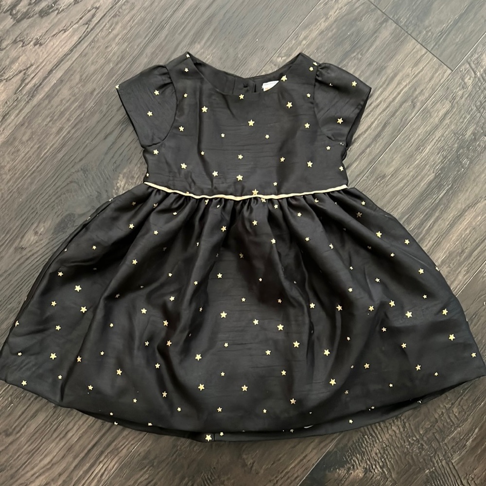 Gymboree 12-18 months black with gold stars formal dress